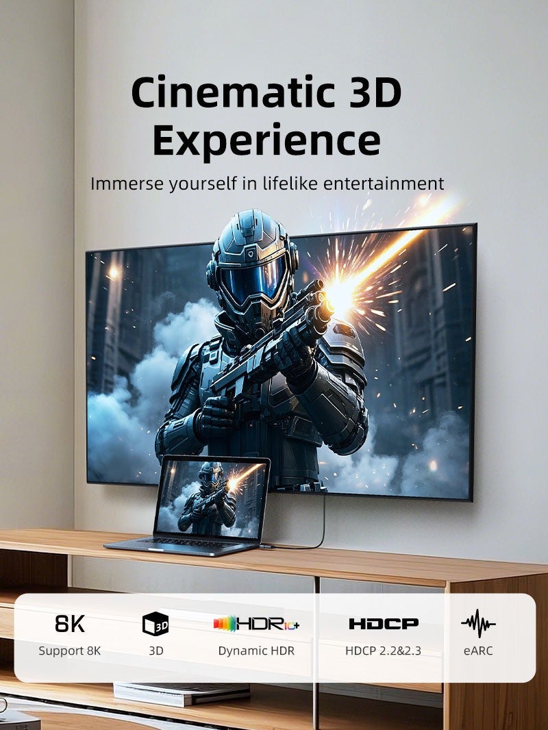 كابل تايم محول 8K ميني HDMI ذكر إلى HDMI أنثى - Image 5